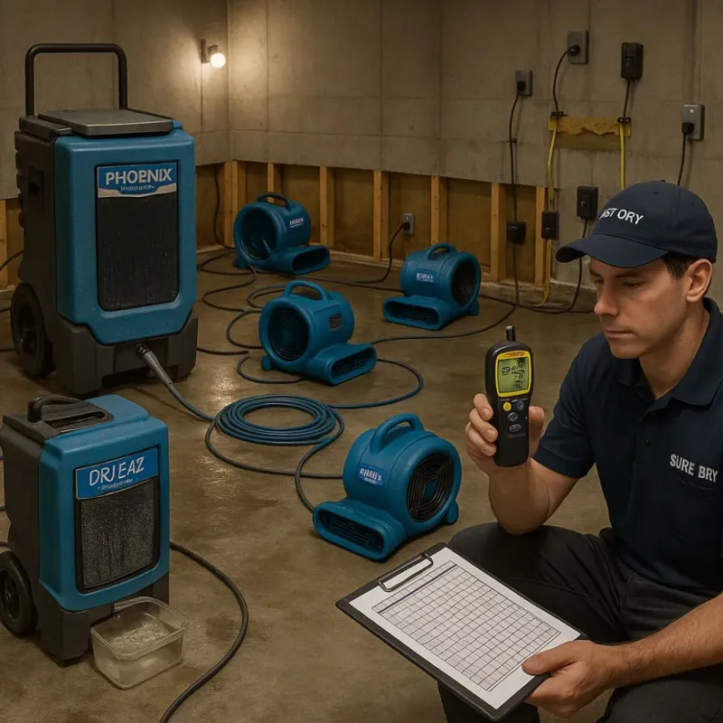 Structural Drying and Dehumidification process in Laurel, DE